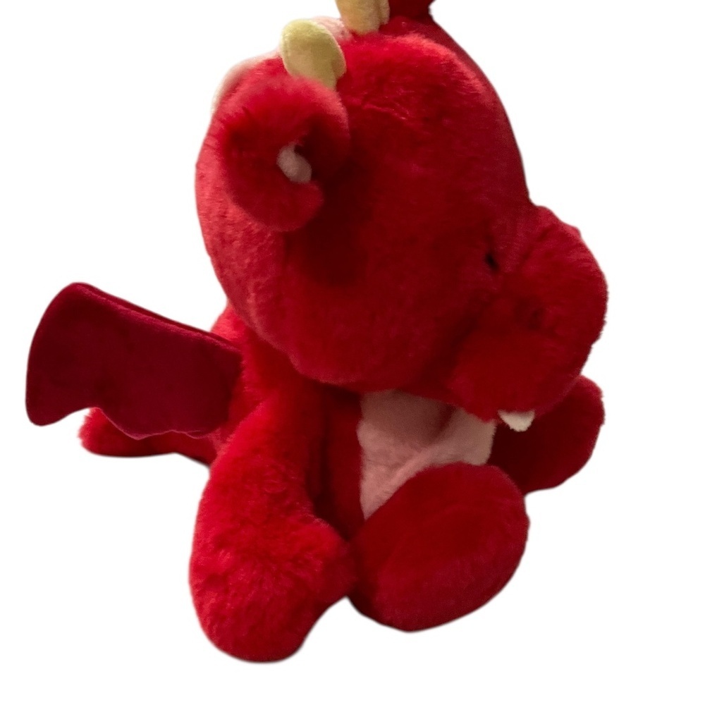 Red Dragon Plush Stuffed Animal with Heart 11” - Picture 6 of 8